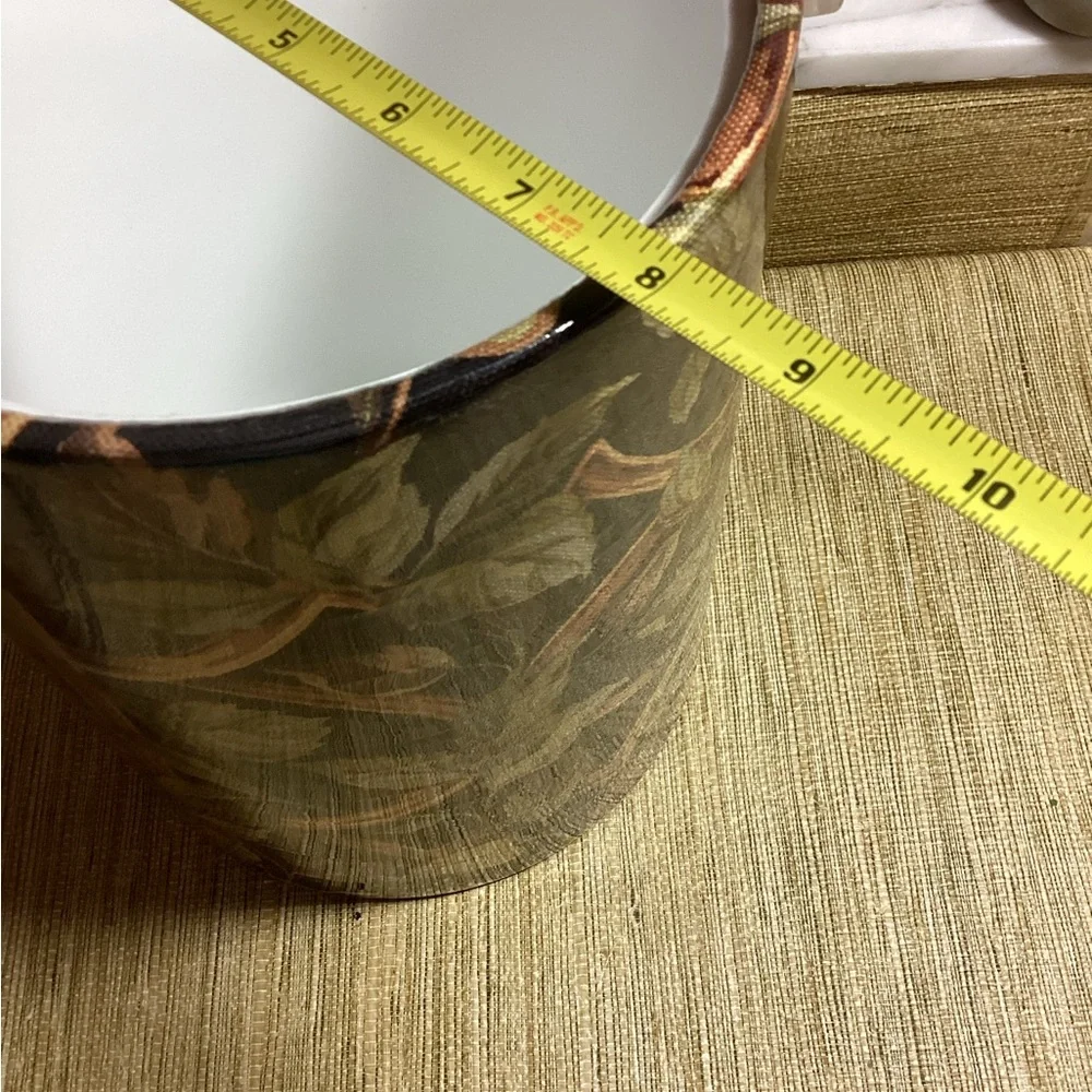 Vintage MCM Large Ice Bucket with Handle Acrylic lid Vine Print Made in USA